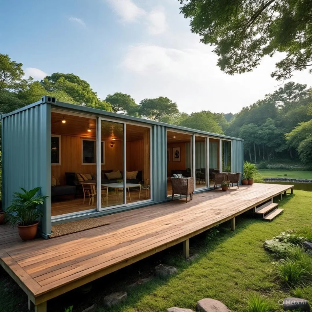 Quincho con deck construido en contenedor, Bahía Blanca