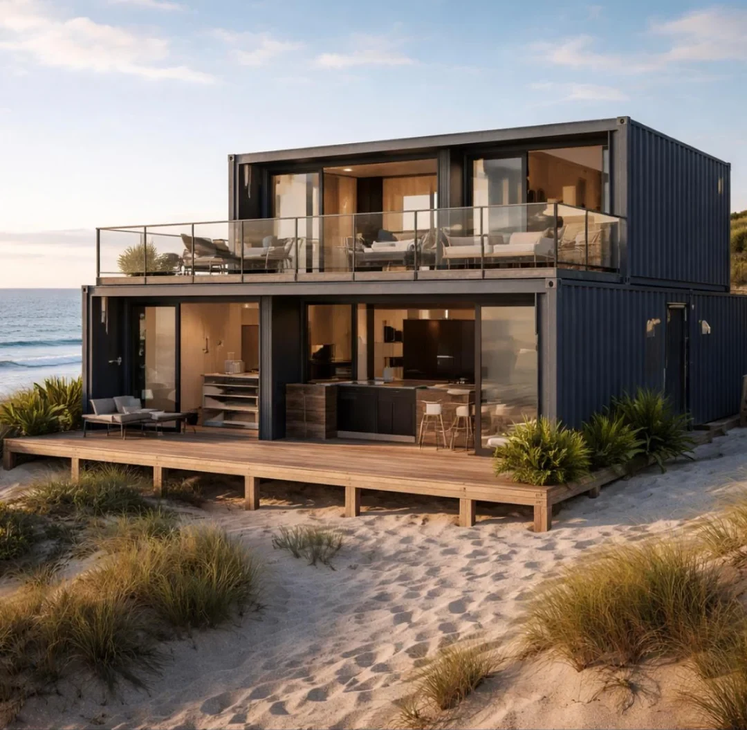 Vivienda de dos plantas construida con contenedores, Bahía Blanca